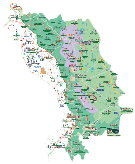 Carte du territoire Loire Forez